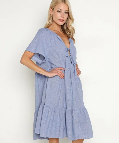 Devotion Dresses>Patmos Short Dress Light Blue