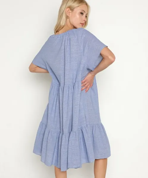 Devotion Dresses>Patmos Short Dress Light Blue