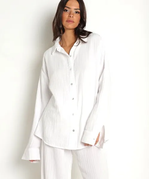 DONNI. Tops>Bubble Shirt White