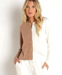 DONNI. Knits | Tops>Duo Sweater Cardi Creme/Camel