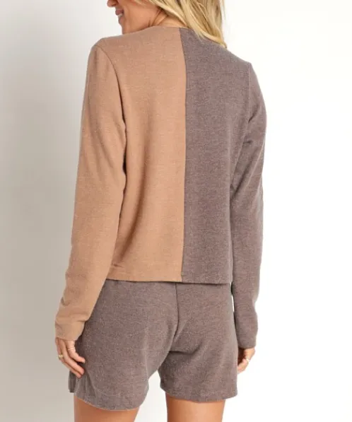 DONNI. Knits | Tops>Duo Sweater Cardi Camel/Chocolate