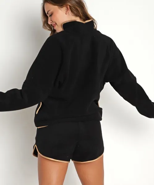 DONNI. Shorts>Polar Fleece Short Jet/Camel