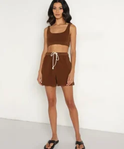 DONNI. Shorts>Roll Sweatshorts Chocolate