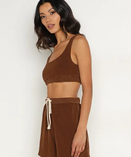DONNI. Tops | Sleep Shirts>Sporty Bra Chocolate