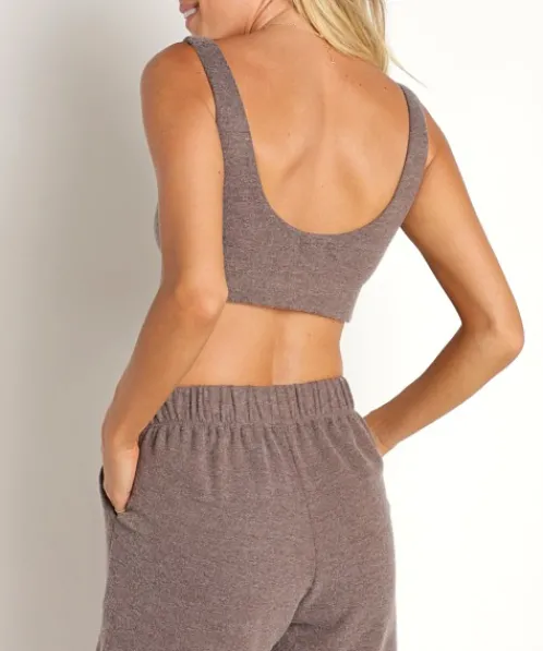 DONNI. Tops>Sweater Bra Top Chocolate
