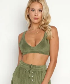 DONNI. Tops>Terry Bra Basil
