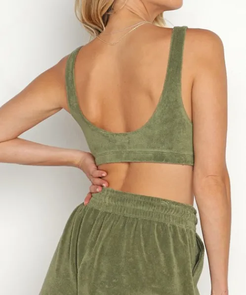 DONNI. Tops>Terry Bra Basil