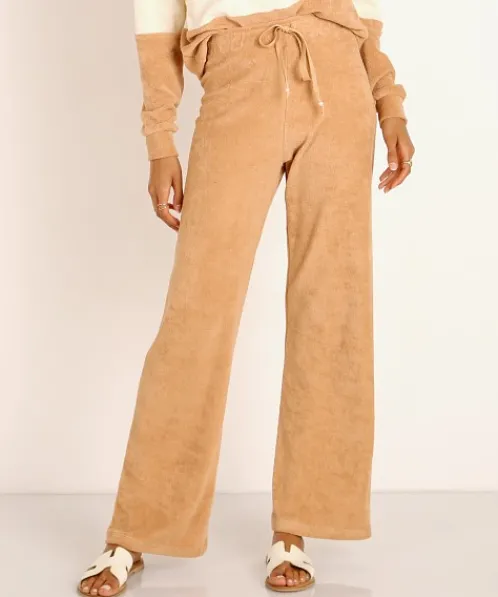 DONNI. Pants>Terry Cropped Flare Pant in Latte