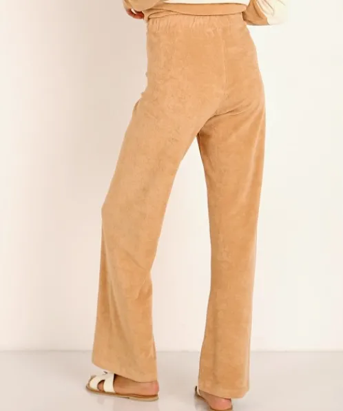 DONNI. Pants>Terry Cropped Flare Pant in Latte