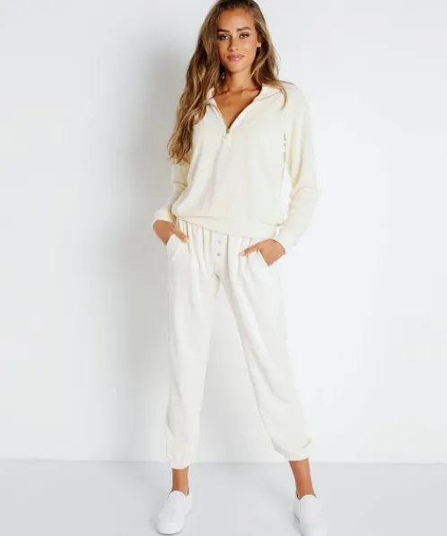 DONNI. Pants>Terry Henley Sweatpant Cream