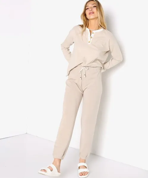 DONNI. Pants>Vintage Fleece Gem Sweatpant Stone