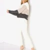 DONNI. Knits>Vintage Fleece Tri-Crew Sweatshirt Creme/Stone/Charcoal