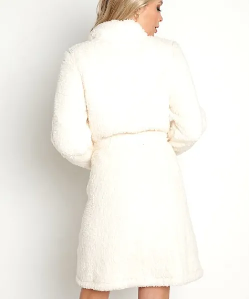 Eberjey Robes>Alpine Chic Sherpa Robe Bone