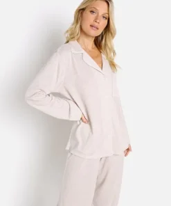 Eberjey Pj Sets>Bobby Long PJ Set Oatmeal Heather/Bellini