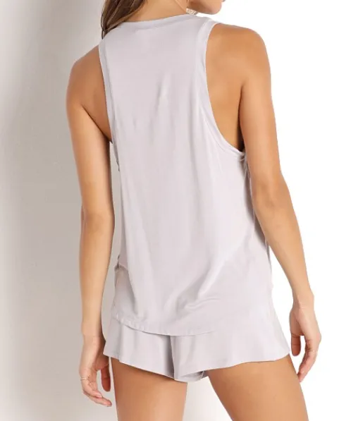 Eberjey Sleep Shirts>Finley Muscle Tank Soft Grey