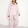 Eberjey Pj Sets>Gisele Long PJ Set Lilac Ivory