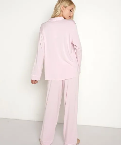 Eberjey Pj Sets>Gisele Long PJ Set Lilac Ivory