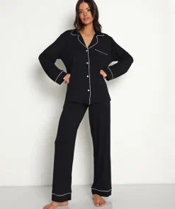 Eberjey Pj Sets>Gisele PJ Set Black/Sorbet
