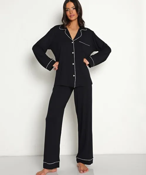 Eberjey Pj Sets>Gisele PJ Set Black/Sorbet