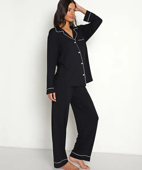 Eberjey Pj Sets>Gisele PJ Set Black/Sorbet