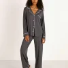 Eberjey Pj Sets>Gisele PJ Set Graphite/Sorbet