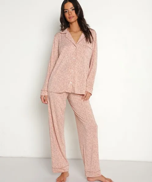 Eberjey Pj Sets>Gisele Printed Long Pj Set Animal Hearts