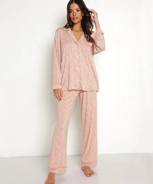 Eberjey Pj Sets>Gisele Printed Long Pj Set Animal Hearts