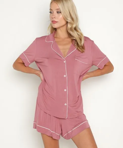 Eberjey Pj Sets>Gisele Short PJ Set Acai Cloud