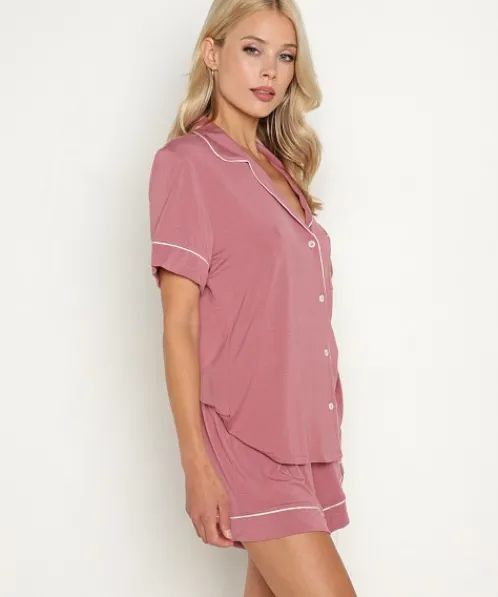 Eberjey Pj Sets>Gisele Short PJ Set Acai Cloud