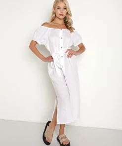 Eberjey Dresses>Linen Harper Dress White