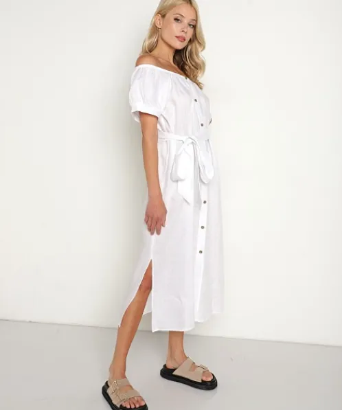 Eberjey Dresses>Linen Harper Dress White