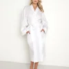 Eberjey Robes>Linen Long Robe White