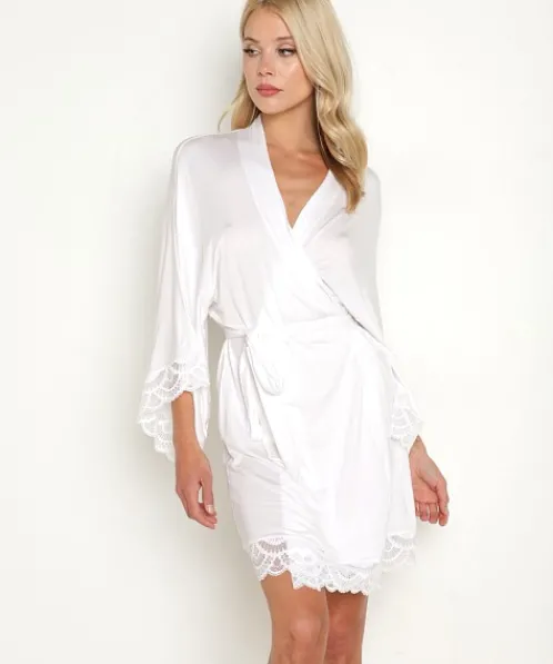 Eberjey Robes>Marry Me Mademoiselle Kimono Robe White