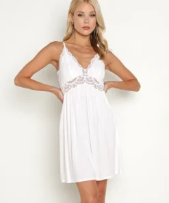 Eberjey Chemises>Marry Me Mademoiselle Chemise White