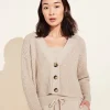 Eberjey Sleep Shirts>Recycled Sweater Cropped Cardi Oat