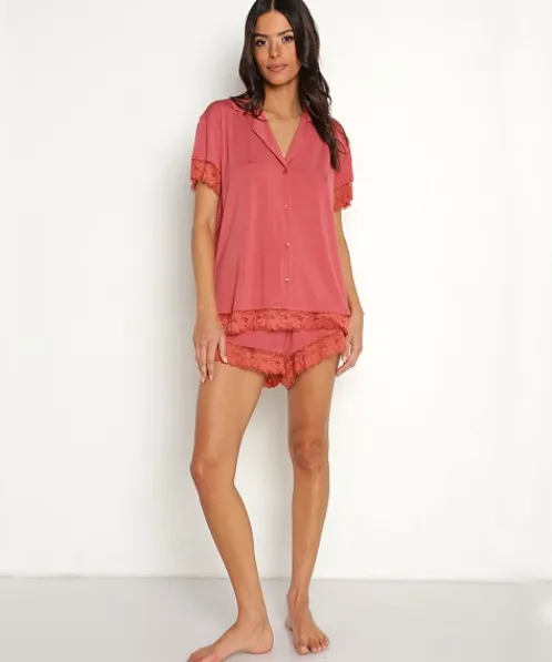 Eberjey Shorts>Rosalia Short PJ Set Rosewood