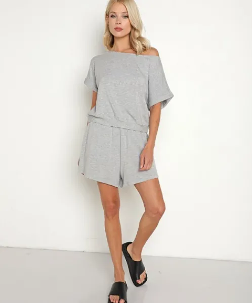 Eberjey Shorts>Softest Sweats Boyfriend Shorts Heather Grey