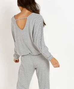 Eberjey Sleep Shirts>The Dolman Sleeve Top Sadie Stripes