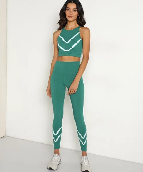 Electric & Rose Sports Bras>Electric & Rose Grayson Crop Top Chevron Kelly/Cloud