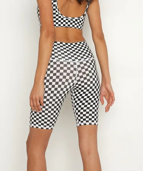 Electric & Rose Bottoms>Electric & Rose Medano Biker Checkers Onyx/Cloud