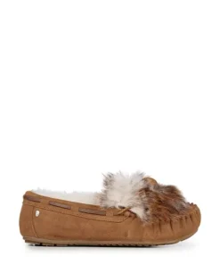 EMU Australia Slippers>Amity Reverse Lava Moccasin Slipper Chestnut