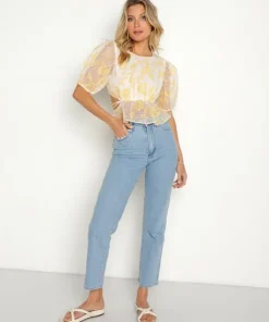 En Saison Tops>Organza Audrey Top Yellow