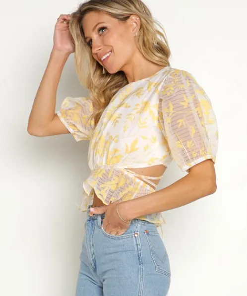 En Saison Tops>Organza Audrey Top Yellow