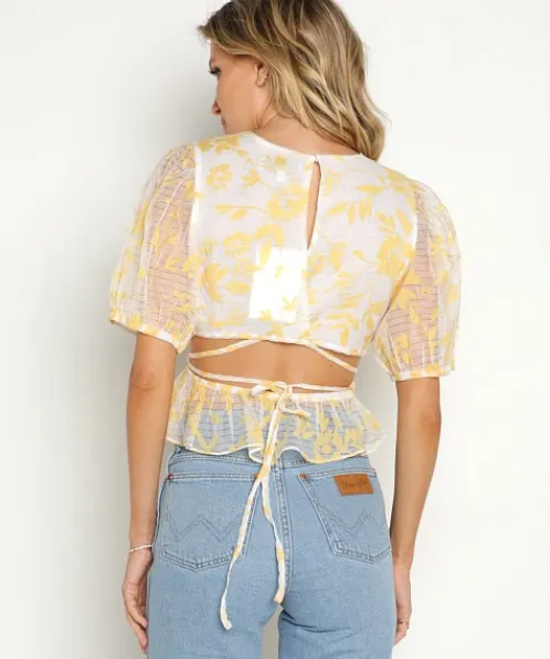 En Saison Tops>Organza Audrey Top Yellow