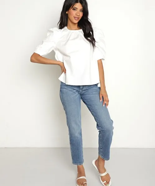 En Saison Tops>Pathways Top Off White