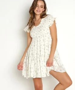 En Saison Dresses>Refine Vintage Floral Mini Dress Natural