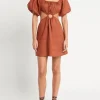 Faithfull the Brand Dresses>Almero Linen Mini Dress Spice