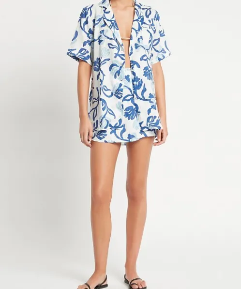 Faithfull the Brand Tops>Charlita Shirt Dress Ensola Floral