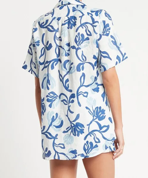 Faithfull the Brand Tops>Charlita Shirt Dress Ensola Floral