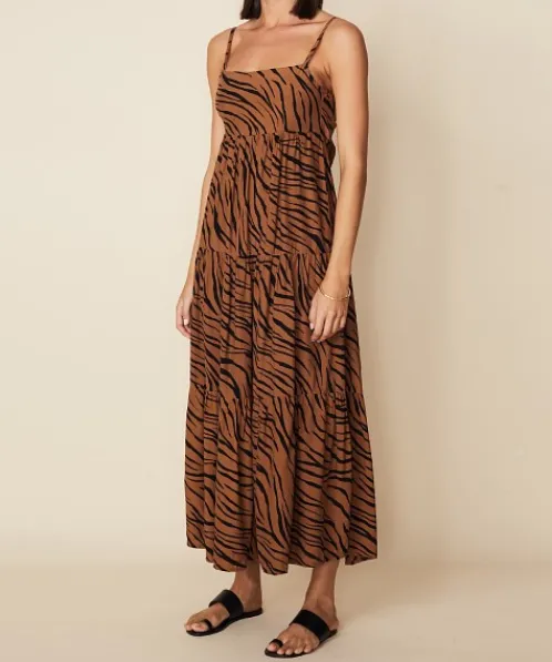 Faithfull the Brand Dresses>Corvina Midi Dress Kenya Animal